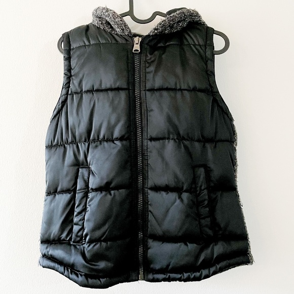 Zara Puffer Vest with Knitted Back and Hood - M - Picture 1 of 4